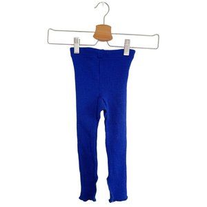 Bright Blue Kids Ribbed Leggings